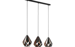 Kök & Matplats|Avlånga Taklampor < Eglo Carlton Taklampa 81cm 3L Svart/Koppar