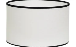 Cylinder Lampskärmar < Hallbergs Carolin Cylinder Lampskärm Ø25cm Vit, Svart Band