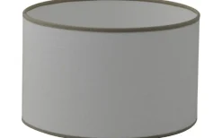 Cylinder Lampskärmar-Hallbergs Carolin Cylinder Lampskärm Hög Ø25cm Vit, Sandfärgat Band