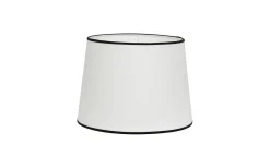 Enfärgade Runda Lampskärmar-Hallbergs Carolin Lampskärm Ø24cm Vit med svarta band