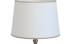 Enfärgade Runda Lampskärmar < Hallbergs Carolin Lampskärm Ø35cm Vit, Sandfärgat Band