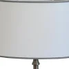 Ovala Lampskärmar-Hallbergs Carolin Oval Lampskärm 30cm Vit, Grått Band