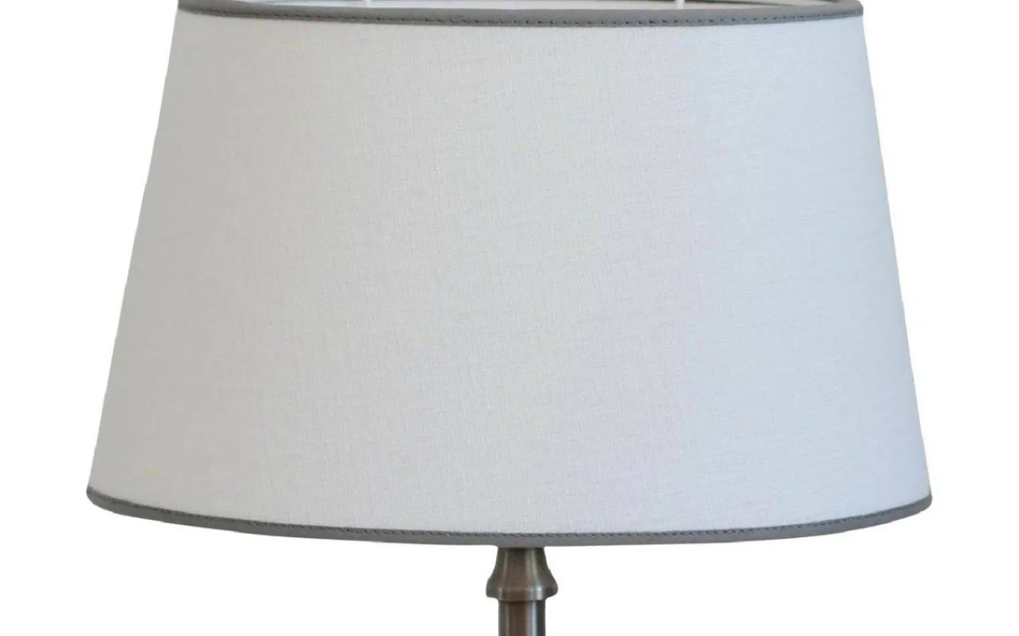 Ovala Lampskärmar-Hallbergs Carolin Oval Lampskärm 20cm Vit, Grått Band