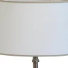 Ovala Lampskärmar-Hallbergs Carolin Oval Lampskärm 20cm Vit, Sandfärgat Band