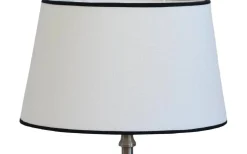 Ovala Lampskärmar-Hallbergs Carolin Oval Lampskärm 30cm Vit, Svart Band