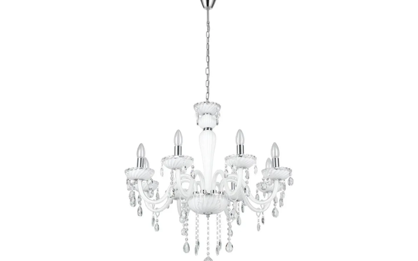 Kristallkronor < Eglo Carpento Kristallkrona 8-Arm 70cm Vit