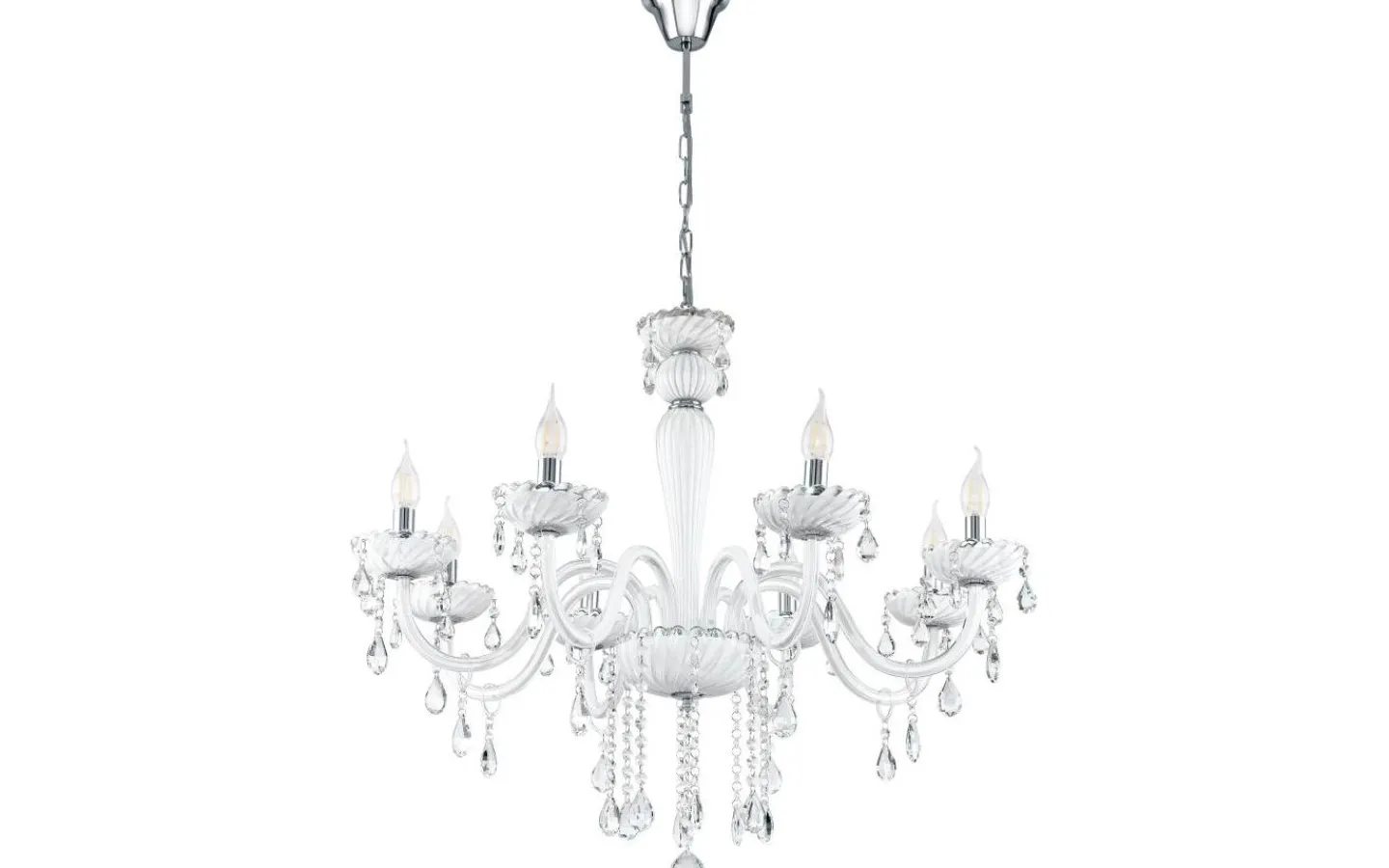Kristallkronor < Eglo Carpento Kristallkrona 8-Arm 70cm Vit