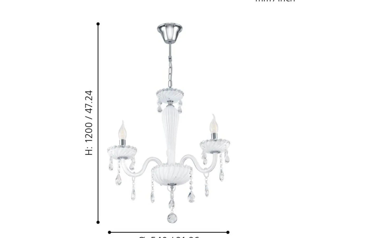 Kristallkronor < Eglo Carpento Kristallkrona 2-Arm 54cm Vit