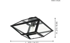 Plafonder < Eglo Casefabre Plafond 37cm Svart