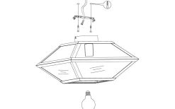 Plafonder < Eglo Casefabre Plafond 37cm Svart