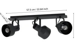 Plafonder < Eglo Casibare Plafond 57,5cm Svart