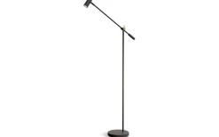 Vardagsrum|Golvläslampor-Belid Cato Golvlampa 134cm LED GU4 Dimbar Mattsvart/Mässing