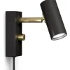 Sovrum|Läslampor-Belid Cato Vägglampa LED GU4 Mattsvart/Mässing
