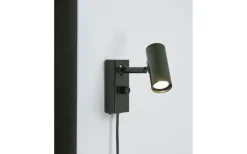 Sovrum|Läslampor-Belid Cato Vägglampa LED GU4 Skogsgrön/Mattsvart
