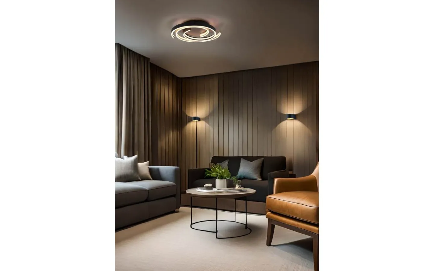 Plafonder-Trio Lighting Caya Plafond LED matt mässing