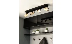 Avlånga Takspotlights|Takspot Med Minst 4 Lampor-Eglo Cayuca Takspotlight 58cm GU10 LED 3000K 4x3W Svart