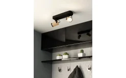 Avlånga Takspotlights|Takspot Med 2 Lampor < Eglo Cayuca Takspotlight 28cm GU10 LED 3000K 2x3W Svart