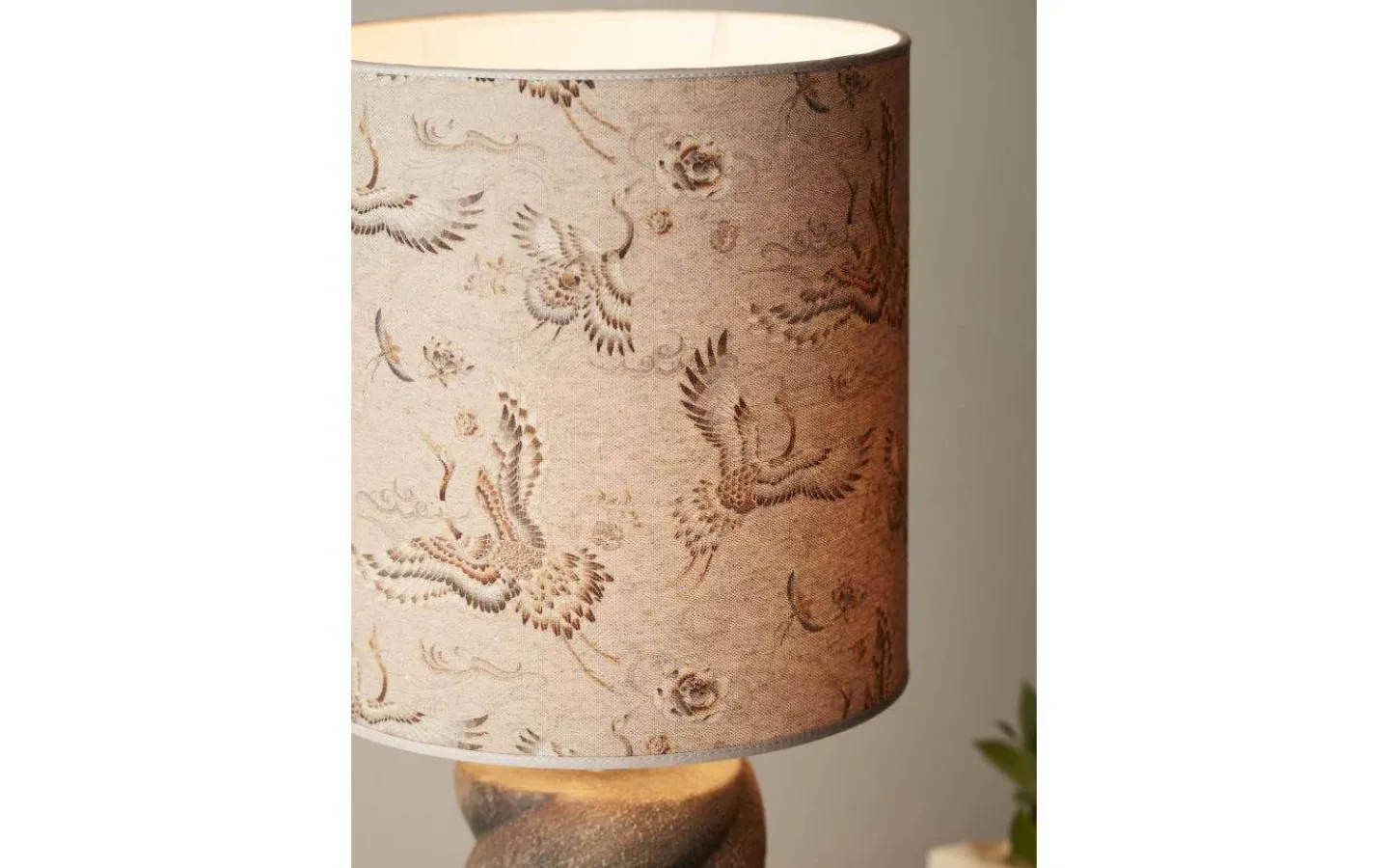 Cylinder Lampskärmar|Mönstrade Lampskärmar-PR Home Celyn Lampskärm Ø40cm Heron