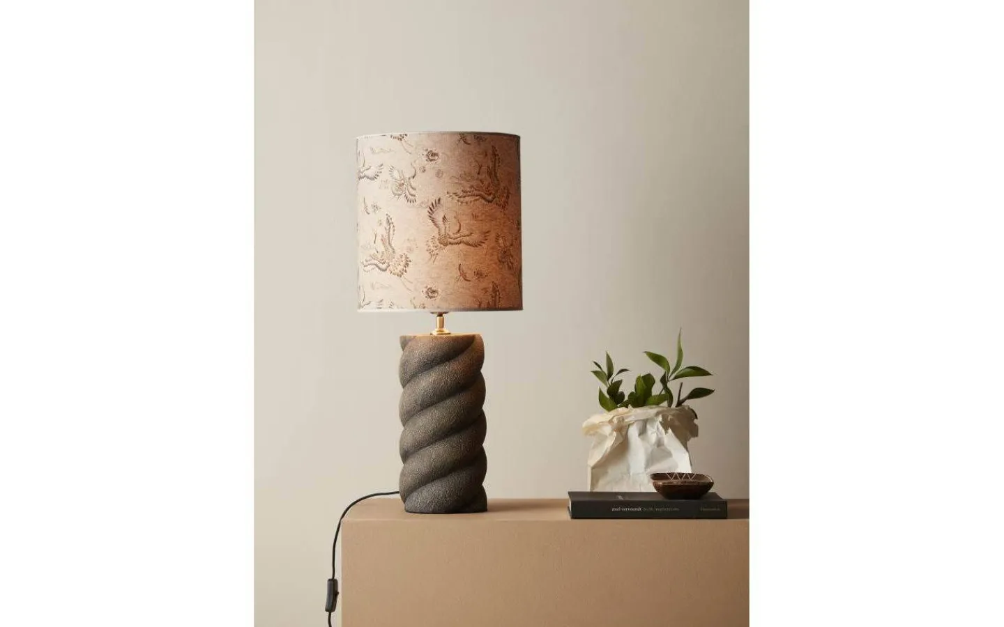 Cylinder Lampskärmar|Mönstrade Lampskärmar-PR Home Celyn Lampskärm Ø40cm Heron