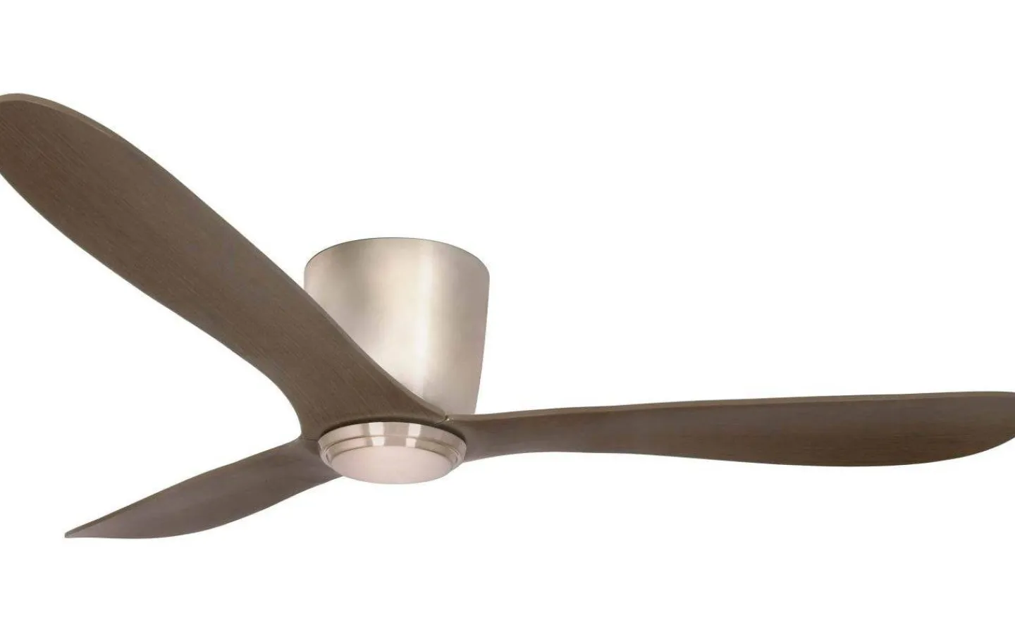Takfläktar|Sovrum-Texa Design Cetus II 132cm Takfläkt Nickelfärgad Motor, Valnöts Blad