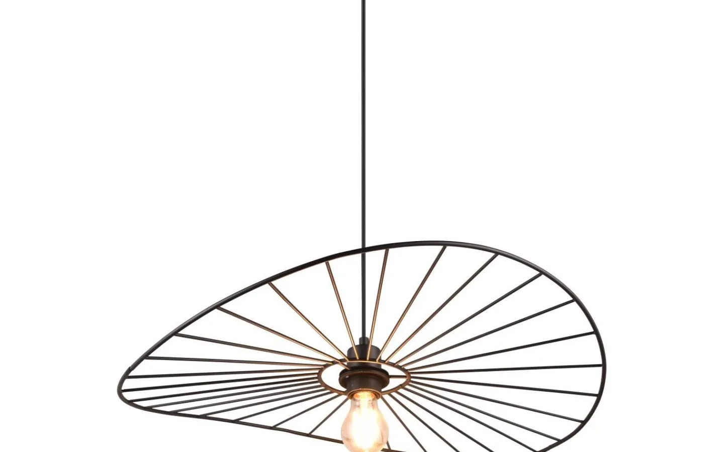 Stora Taklampor Ø50-69 Cm-Reality Chapeau Taklampa 60cm E27 mattsvart