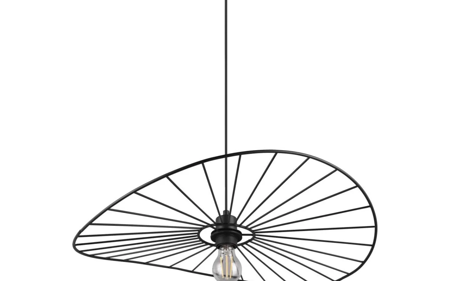 Stora Taklampor Ø50-69 Cm-Reality Chapeau Taklampa 60cm E27 mattsvart
