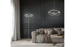 Golvlampor-Trio Lighting Charivari Golvlampa LED matt mässing