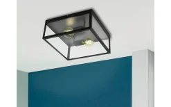 Plafonder < Eglo Charterhouse Plafond 36cm 2L Svart/Klar