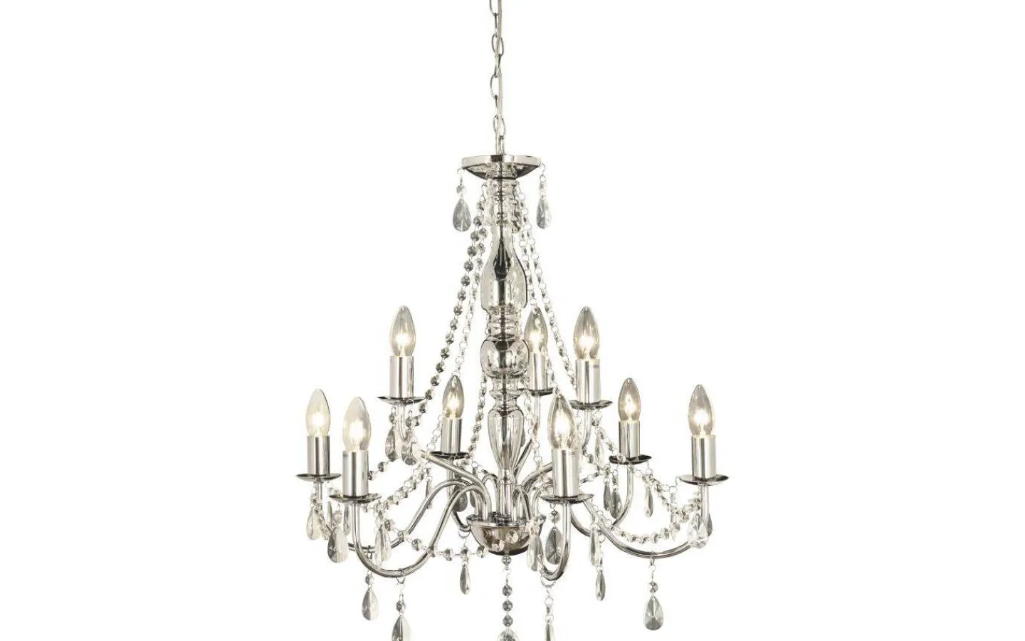 Kristallkronor-Aneta Chateau Kristallkrona 9L 60cm Krom