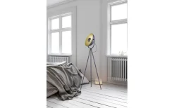Golvlampor-Reality Chewy Golvlampa E27 matt svart/guld
