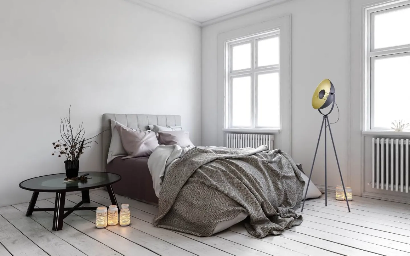 Golvlampor-Reality Chewy Golvlampa E27 matt svart/guld