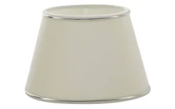 Ovala Lampskärmar-Hallbergs Chintz Oval Lampskärm 43cm Offwhite med Silverprofil