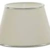 Ovala Lampskärmar-Hallbergs Chintz Oval Lampskärm 33cm Offwhite med Silverprofil