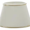 Ovala Lampskärmar-Hallbergs Chintz Oval Lampskärm 43cm Vit med Guldprofil