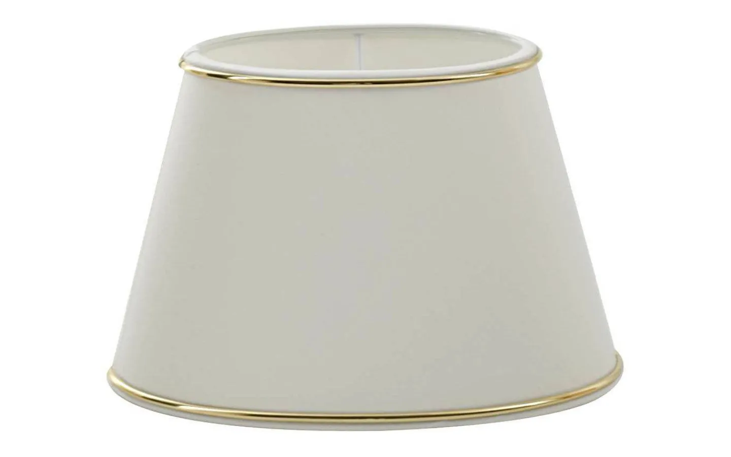 Ovala Lampskärmar-Hallbergs Chintz Oval Lampskärm 43cm Vit med Guldprofil