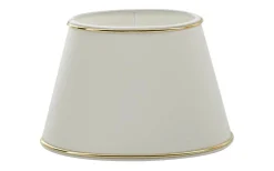 Ovala Lampskärmar-Hallbergs Chintz Oval Lampskärm 33cm Vit med Guldprofil