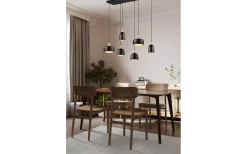 Avlånga Taklampor-Trio Lighting Chiraz Takpendel 6-delad E27 mattsvart/mattmässing