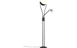 Uplight|Golvläslampor-Trio Lighting Chris Golvlampa LED mattsvart med läslampa