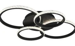 Plafonder-Reality Cires Plafond LED mattsvart/kristalleffekt 4000K