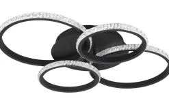 Plafonder-Reality Cires Plafond LED mattsvart/kristalleffekt 4000K