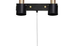 Läslampor < Globen Lighting Clark Vägglampa 2L 36cm Svart/Borstad Mässing
