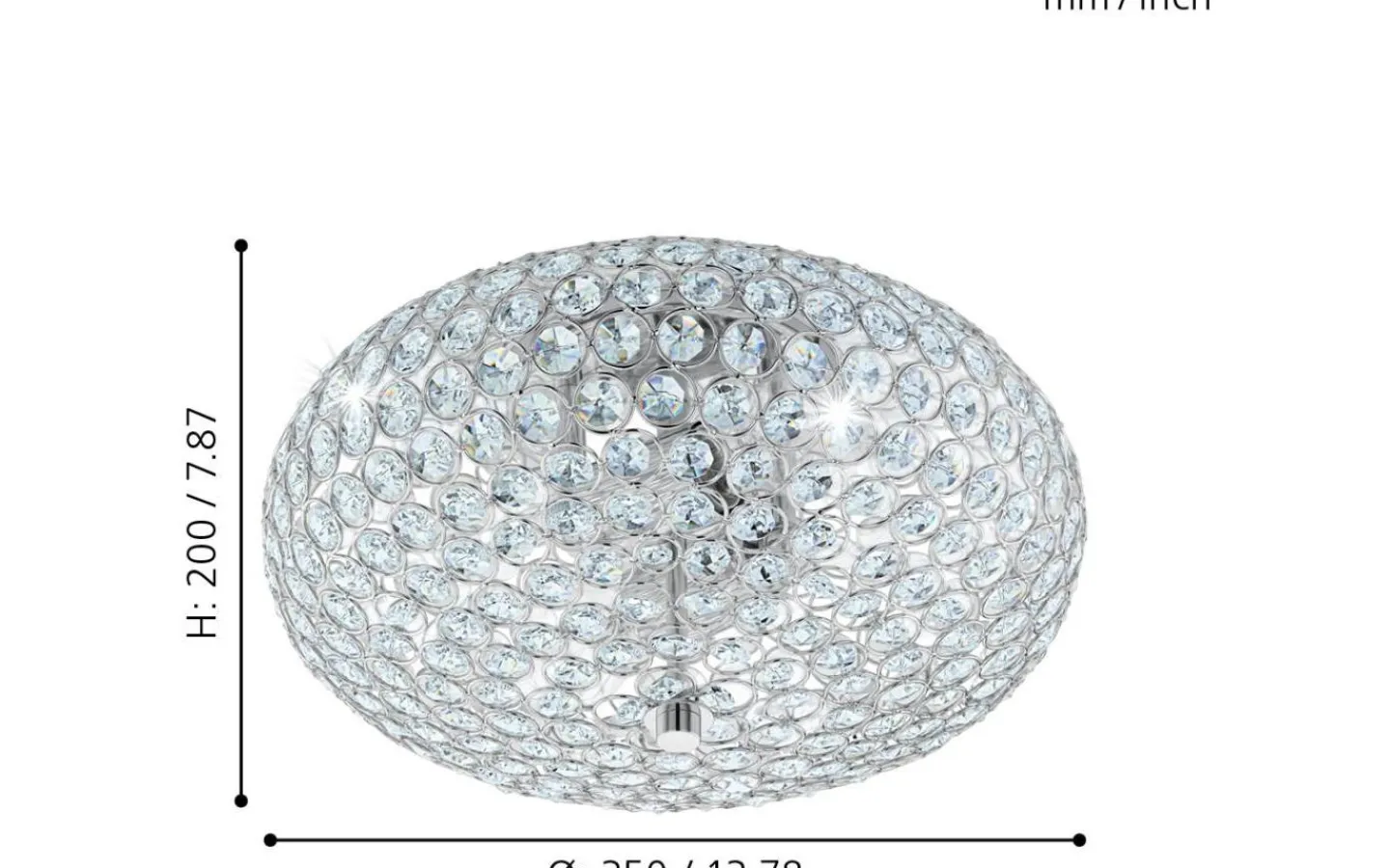 Kristallplafonder-Eglo Clemente Kristallplafond 35cm Krom