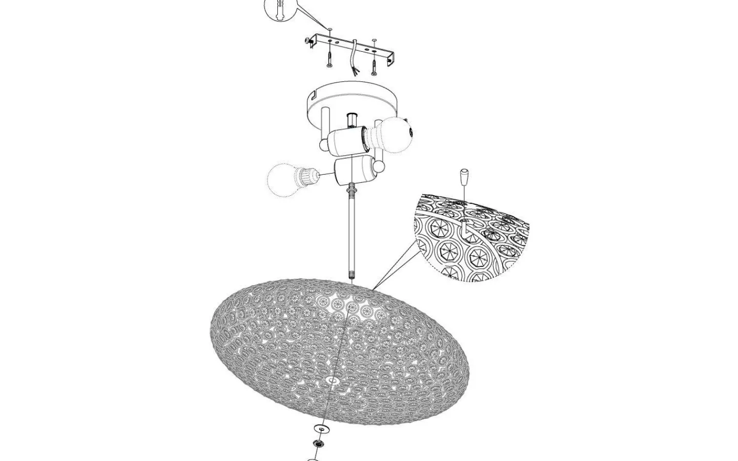 Kristallplafonder-Eglo Clemente Kristallplafond 35cm Krom