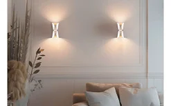 Lampetter < Trio Lighting Coat Vägglampa 2xGU10 matt vit/kaffebrun