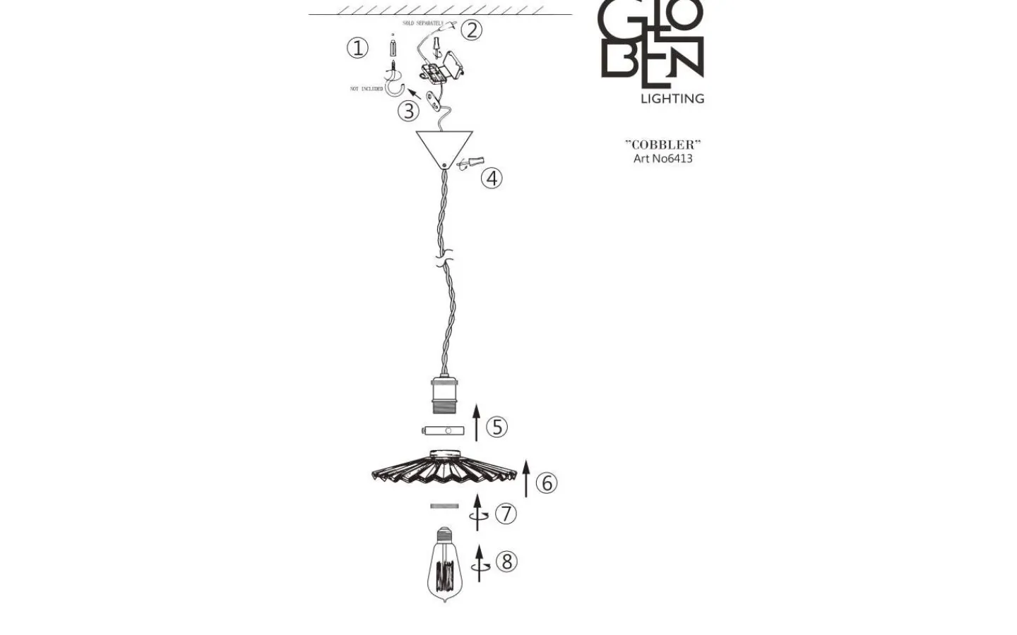 Kök & Matplats|Fönsterlampor < Globen Lighting Cobbler Fönsterlampa 25cm Klar