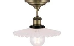 Hall & Trappa|Plafonder < Globen Lighting Cobbler Plafond 25cm E27 Antikmässing/Vit