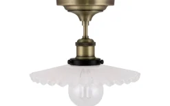 Hall & Trappa|Plafonder < Globen Lighting Cobbler Plafond 25cm E27 Antikmässing/Vit