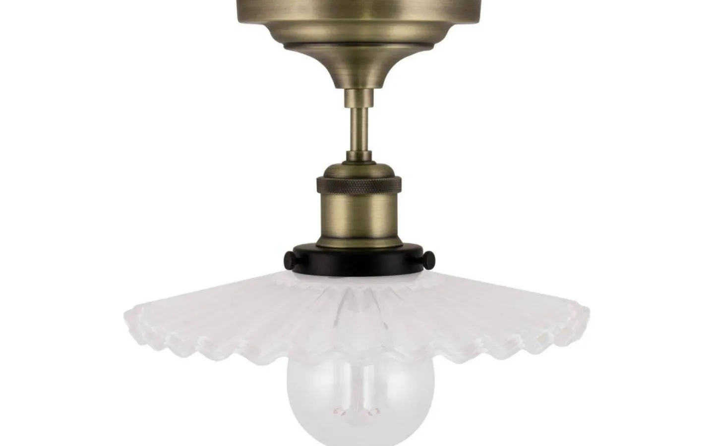 Hall & Trappa|Plafonder < Globen Lighting Cobbler Plafond 25cm E27 Antikmässing/Vit