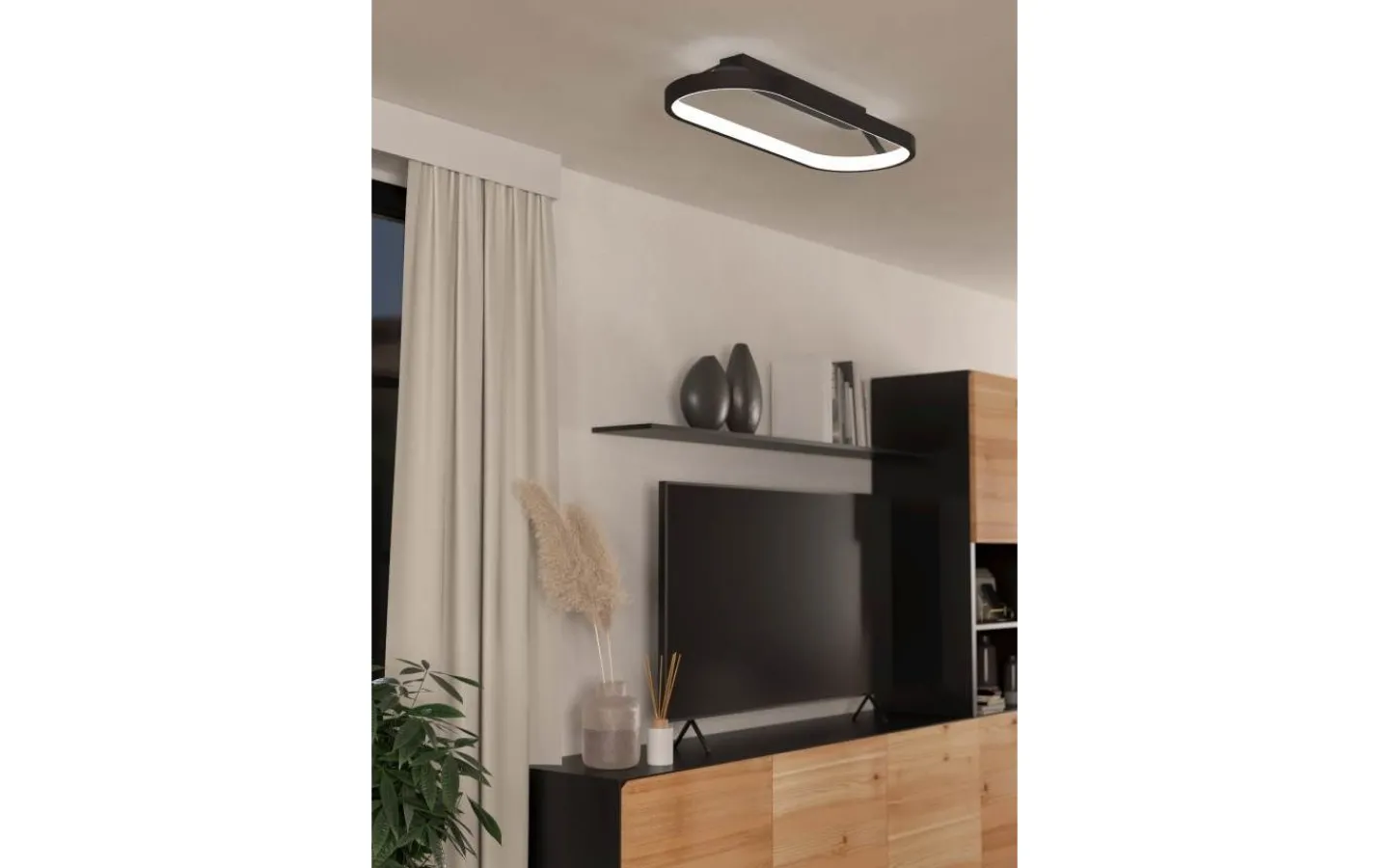 Plafonder-Eglo Codriales Plafond 79cm LED 3000K 27W Svart