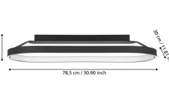 Plafonder-Eglo Codriales Plafond 79cm LED 3000K 27W Svart